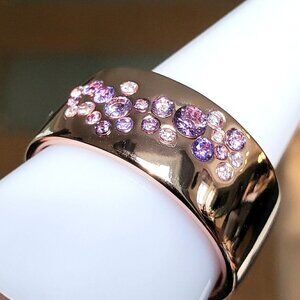 Bomb Party RBP6446 Size 11 Ring TAKE ME TO MEXICO Rose Gold Amethyst CZ - NEW